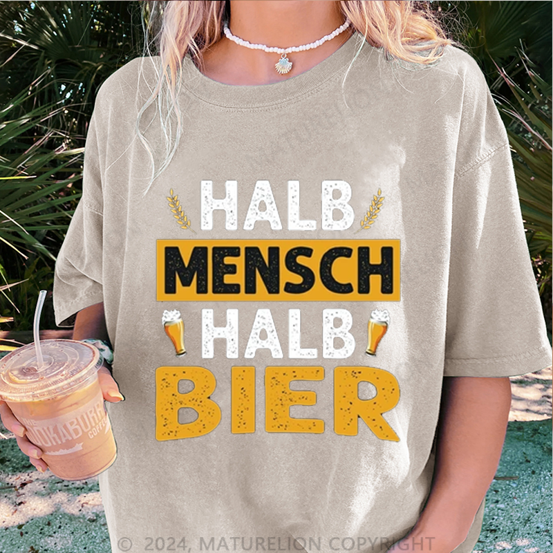 Maturelion Halb Mensch Halb Bier Damen Gewaschene Vintage T-Shirt