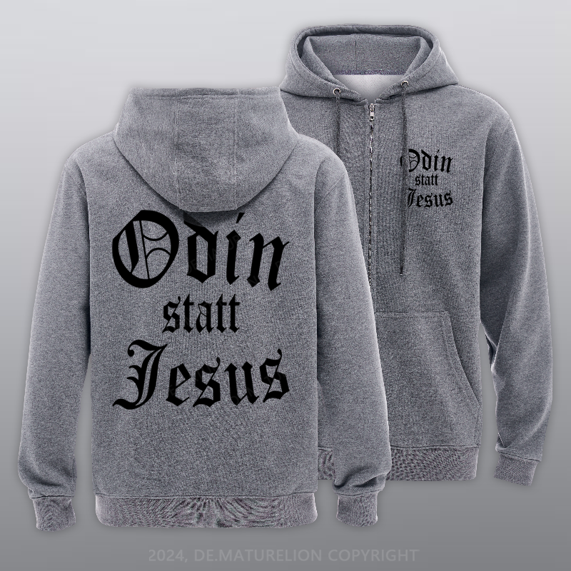 Maturelion Odin statt Jesus Reißverschluss Hoodie