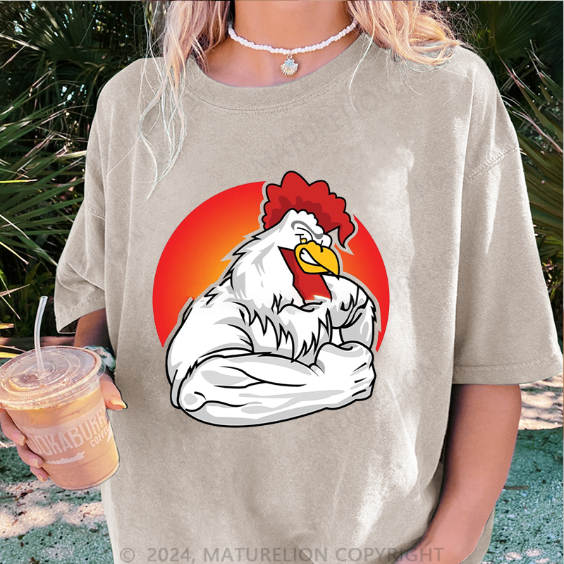 Maturelion Gym Damen Gewaschene Vintage T-Shirt
