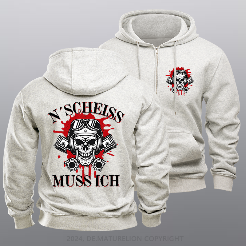 Maturelion N´Scheiß muss ich Reißverschluss Hoodie