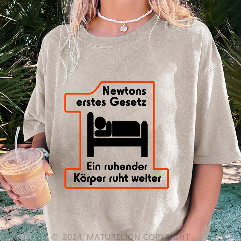 Maturelion Newtons Erstes Gesetz Damen Gewaschene Vintage T-Shirt