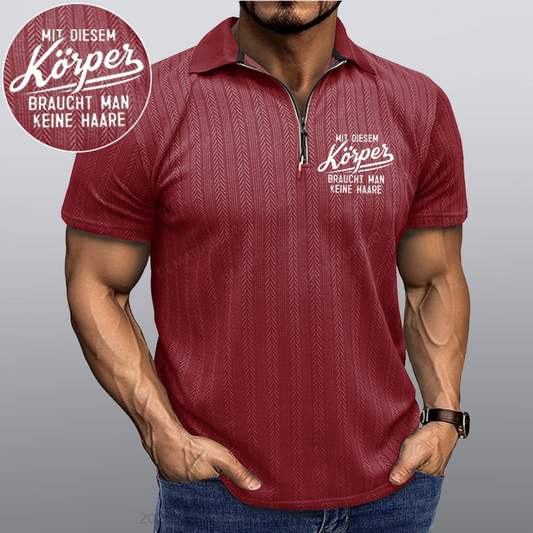 Maturelion Mit diesem Körper braucht man keine Haare Kragen T-Shirt