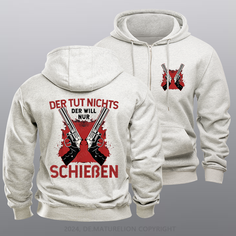 Maturelion Schützenfest Schießen Schießsport Waffe Sportschütze Reißverschluss Hoodie