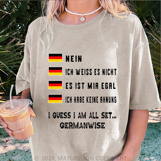 Maturelion Egal Und Keine Ahnung Damen Gewaschene Vintage T-Shirt