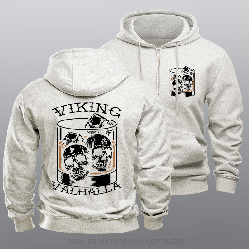 Maturelion Viking Valhalla Reißverschluss Hoodie