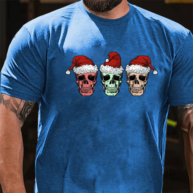 Frohe Weihnachten Schädel T-Shirt