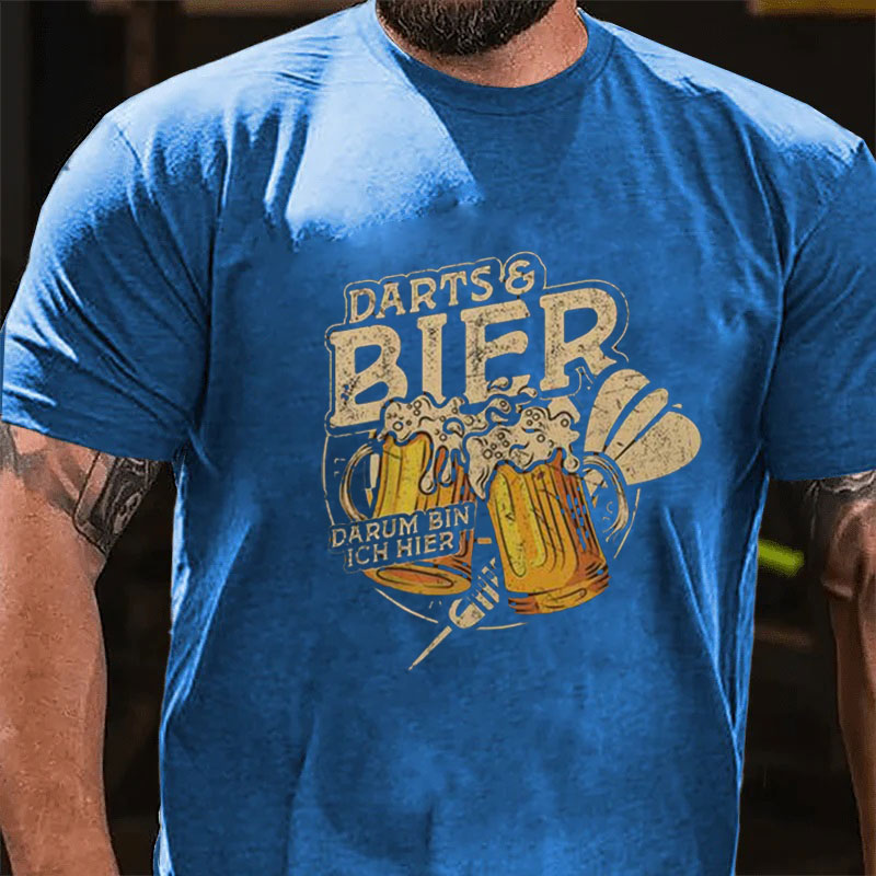 Darts Und Bier Darum Bin Ich Hier Dartspieler Dart T-Shirt