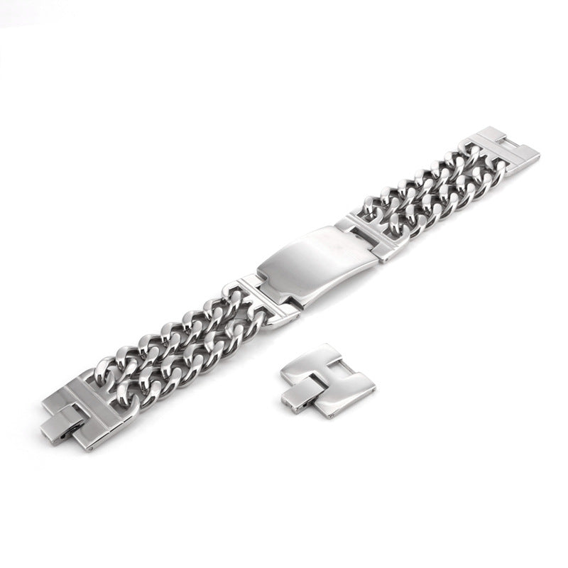 Zweireihige Titanstahl Schmuck Edelstahl Armband beliebtes Armband