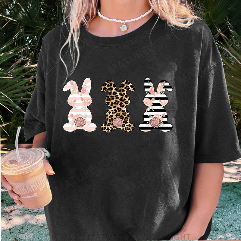 Maturelion Osterhasen und Frohe Ostern Damen Gewaschene Vintage T-Shirt