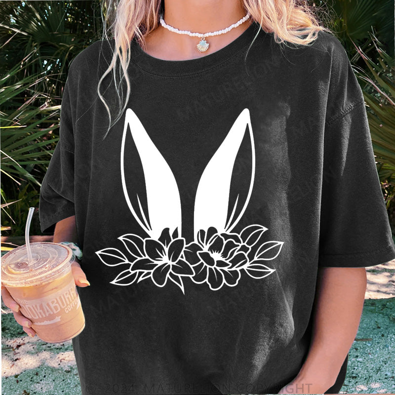 Maturelion Osterhase Ohren Damen Gewaschene Vintage T-Shirt