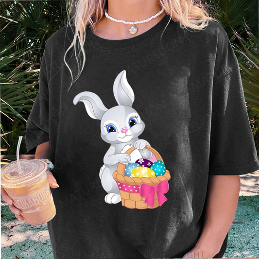 Maturelion Ostern Hase und Eier Damen Gewaschene Vintage T-Shirt