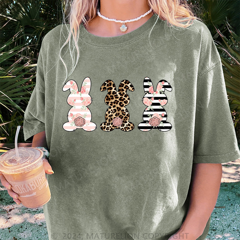 Maturelion Osterhasen und Frohe Ostern Damen Gewaschene Vintage T-Shirt
