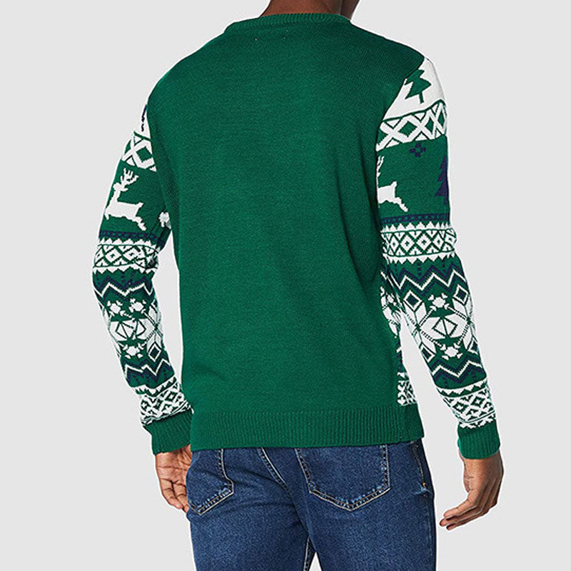 Hirsch Schneeflocke Mit Aufdruck Weihnachtspullover Pulli