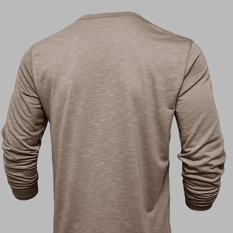 Klassisches langärmliges im Essential Stil Henley Shirt