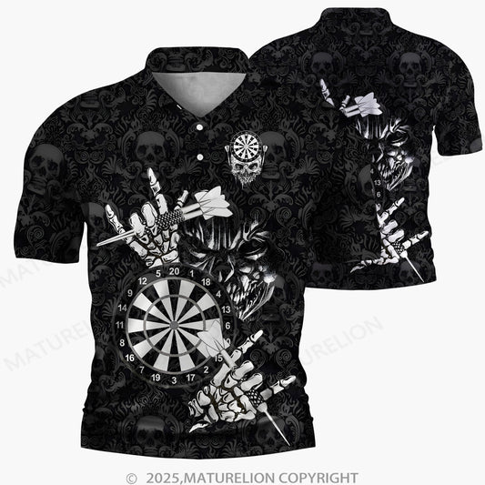 Maturelion Männer Voll-Print Polo Shirt