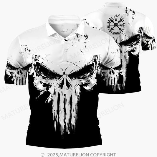 Maturelion Männer Voll-Print Polo Shirt