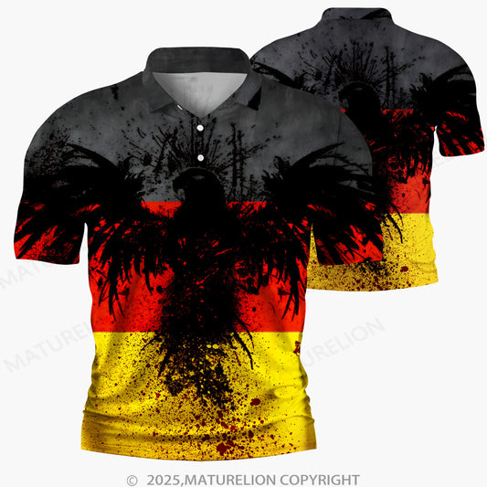 Maturelion Männer Voll-Print Polo Shirt
