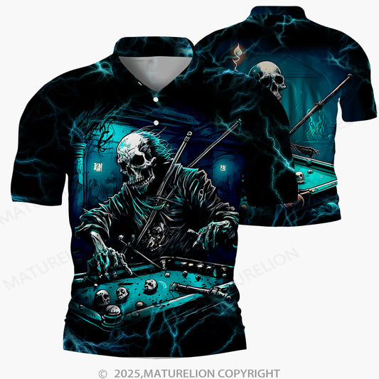 Maturelion Männer Voll-Print Polo Shirt