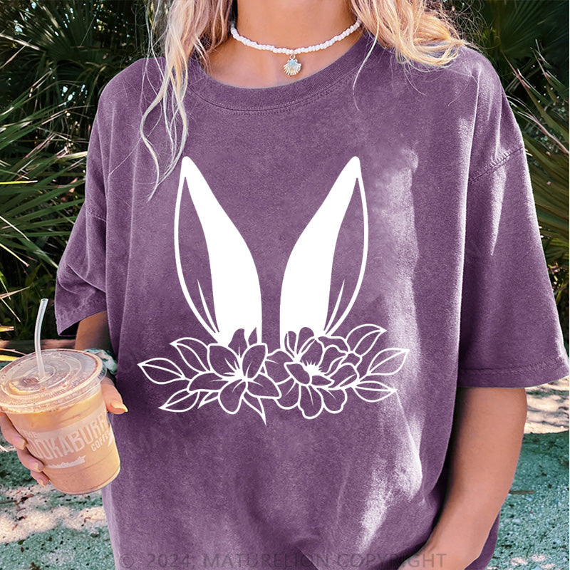 Maturelion Osterhase Ohren Damen Gewaschene Vintage T-Shirt