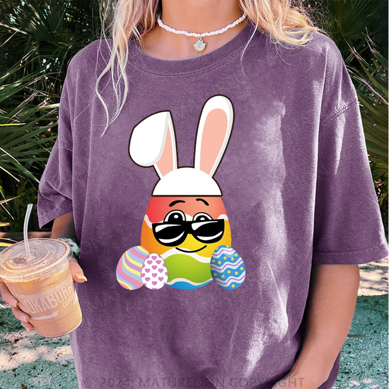Maturelion Osterhase mit Brille Damen Gewaschene Vintage T-Shirt
