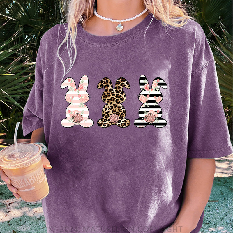 Maturelion Osterhasen und Frohe Ostern Damen Gewaschene Vintage T-Shirt