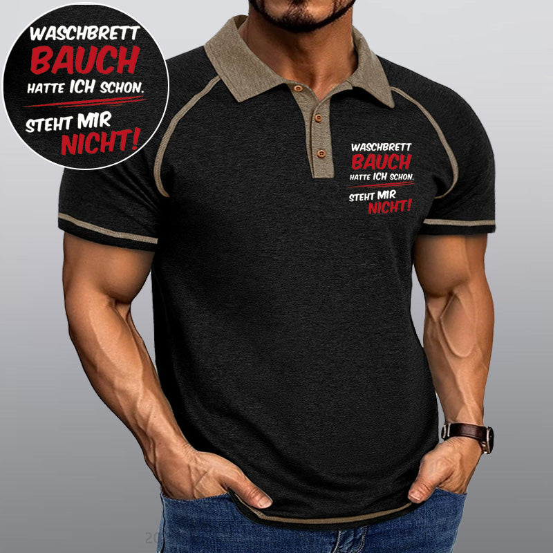 Maturelion Waschbrett Bauch Hatte Ich Schon Steht Mir Nicht Kragen T-Shirt