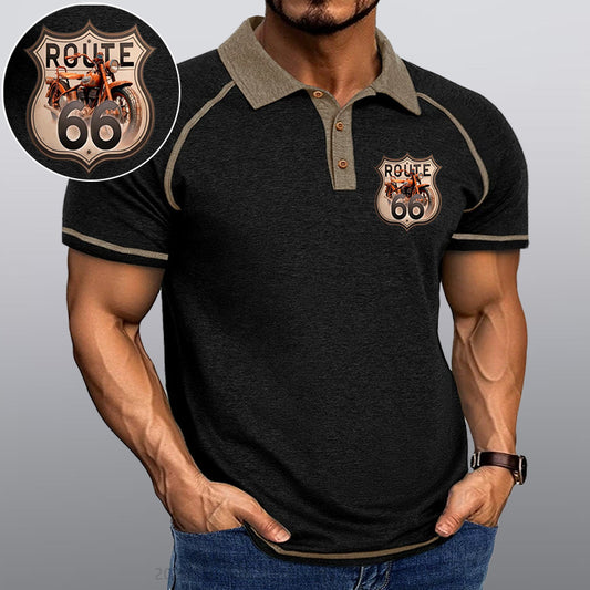 Maturelion Route 66 Kragen T-Shirt
