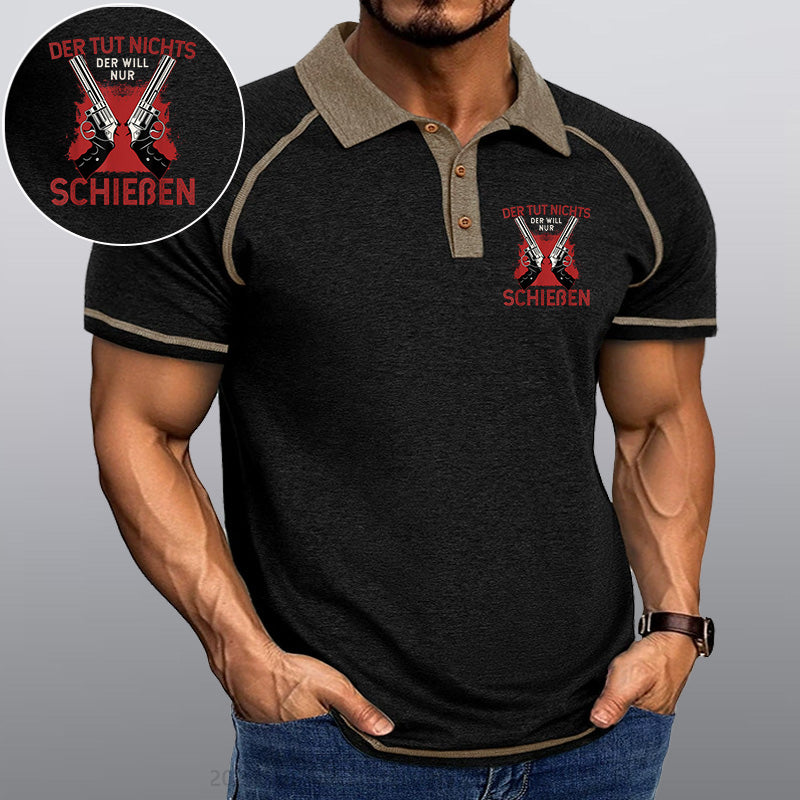 Maturelion Schießen Waffe Sport Kragen T-Shirt