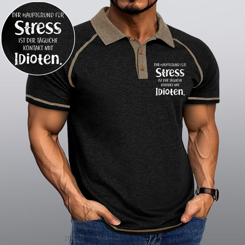 Maturelion Der Hauptgrund Für Stress Ist Der Tägliche Kontakt Mit Idioten Kragen T-Shirt