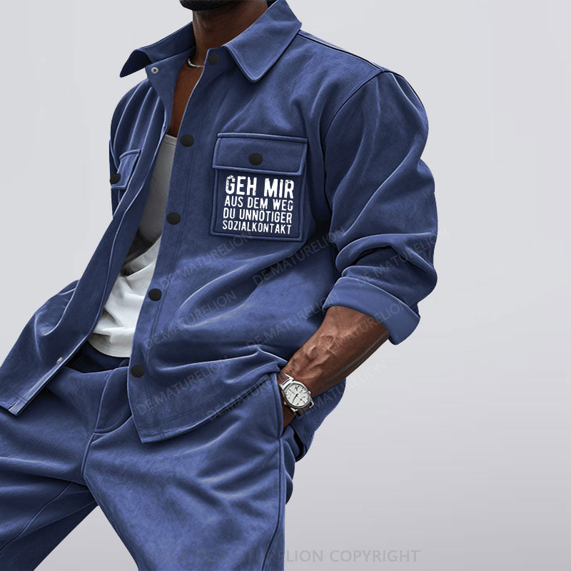 Maturelion Geh Mir Aus Dem Weg Du Unnötiger Sozialkontakt Jacke und Hose Set