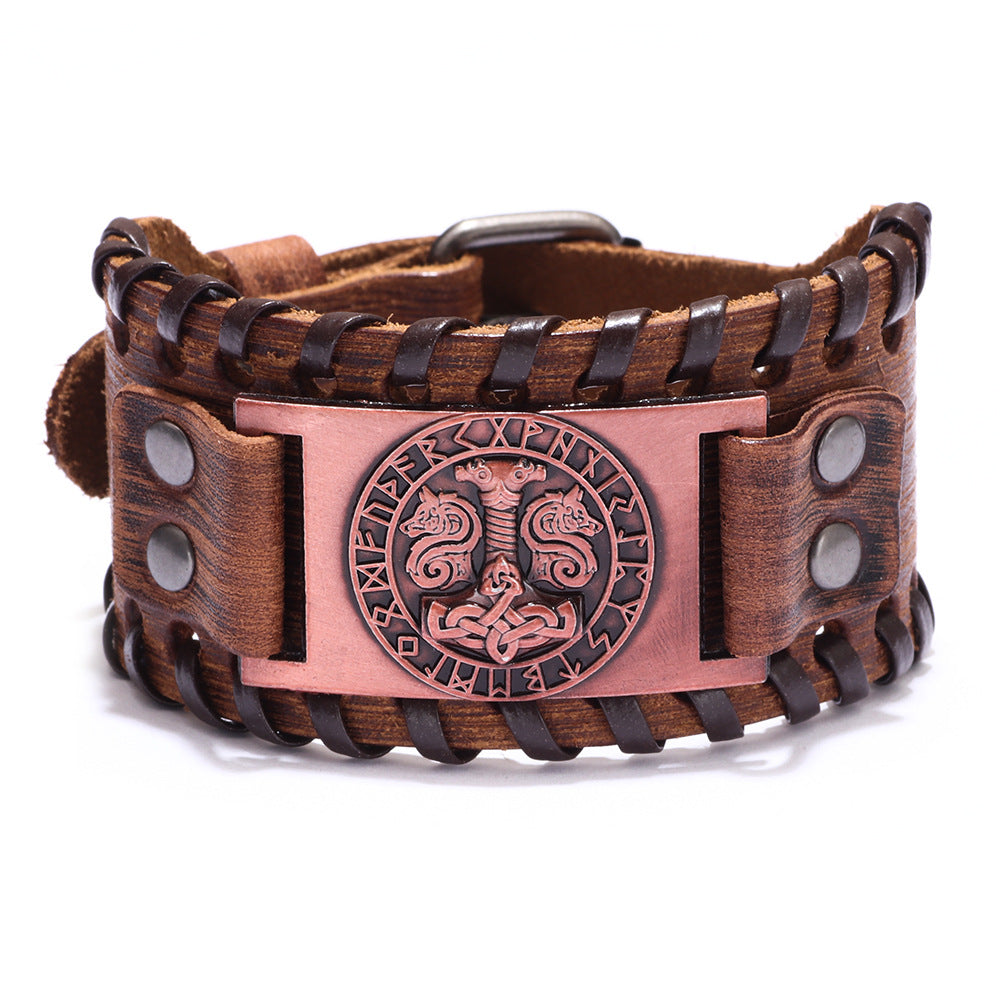 Breites Lederarmband Geflochtenes Armband aus Rindsleder beliebtes Armband