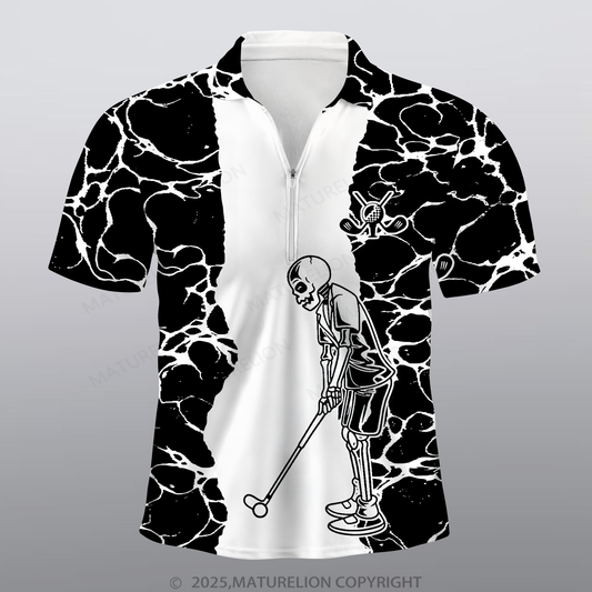 Maturelion Golf Männer Voll-Print Polo Shirt