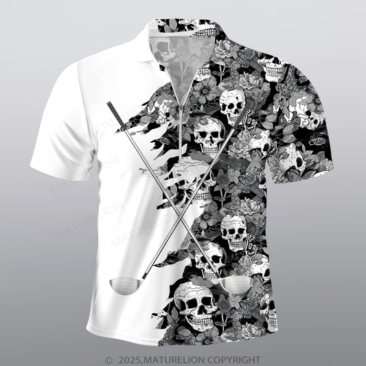 Maturelion Golf Männer Voll-Print Polo Shirt