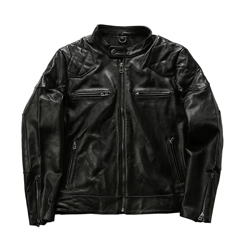 Modische Motorrad Bikerjacke aus echtem Leder Jacke