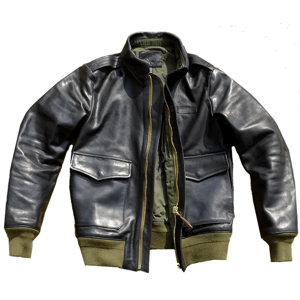 Modische Motorrad Bikerjacke aus echtem Leder Jacke