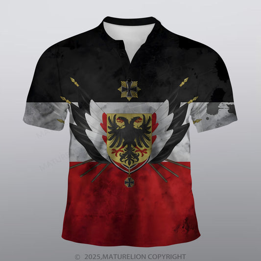 Maturelion Deutschland Männer Voll-Print Polo Shirt
