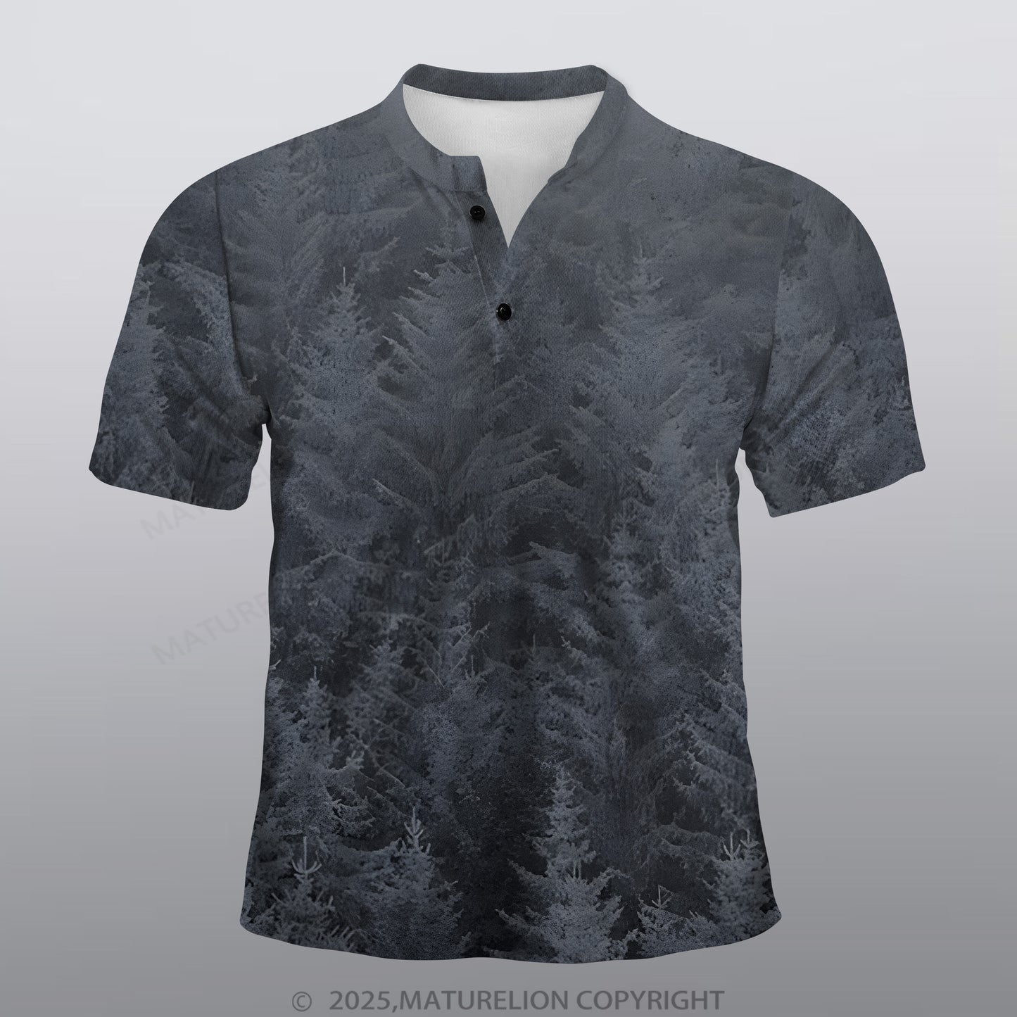 Maturelion Schwarzwald Männer Voll-Print Polo Shirt