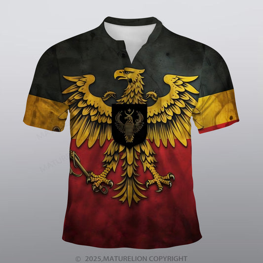 Maturelion Deutschland Männer Voll-Print Polo Shirt