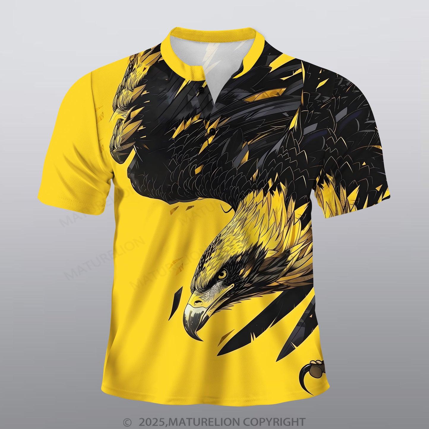 Maturelion Adler Männer Voll-Print Polo Shirt