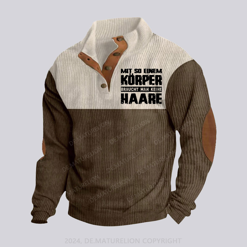 Maturelion Mit So Einem Körper Braucht Man Keine Haare Stehkragen Knopf Polo Shirt