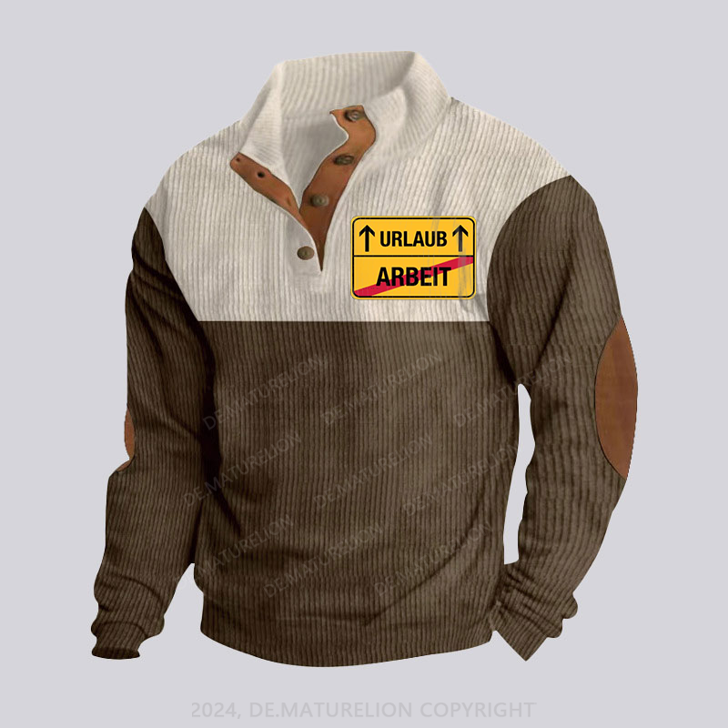 Maturelion Keine Arbeit! Nur Urlaub Stehkragen Knopf Polo Shirt