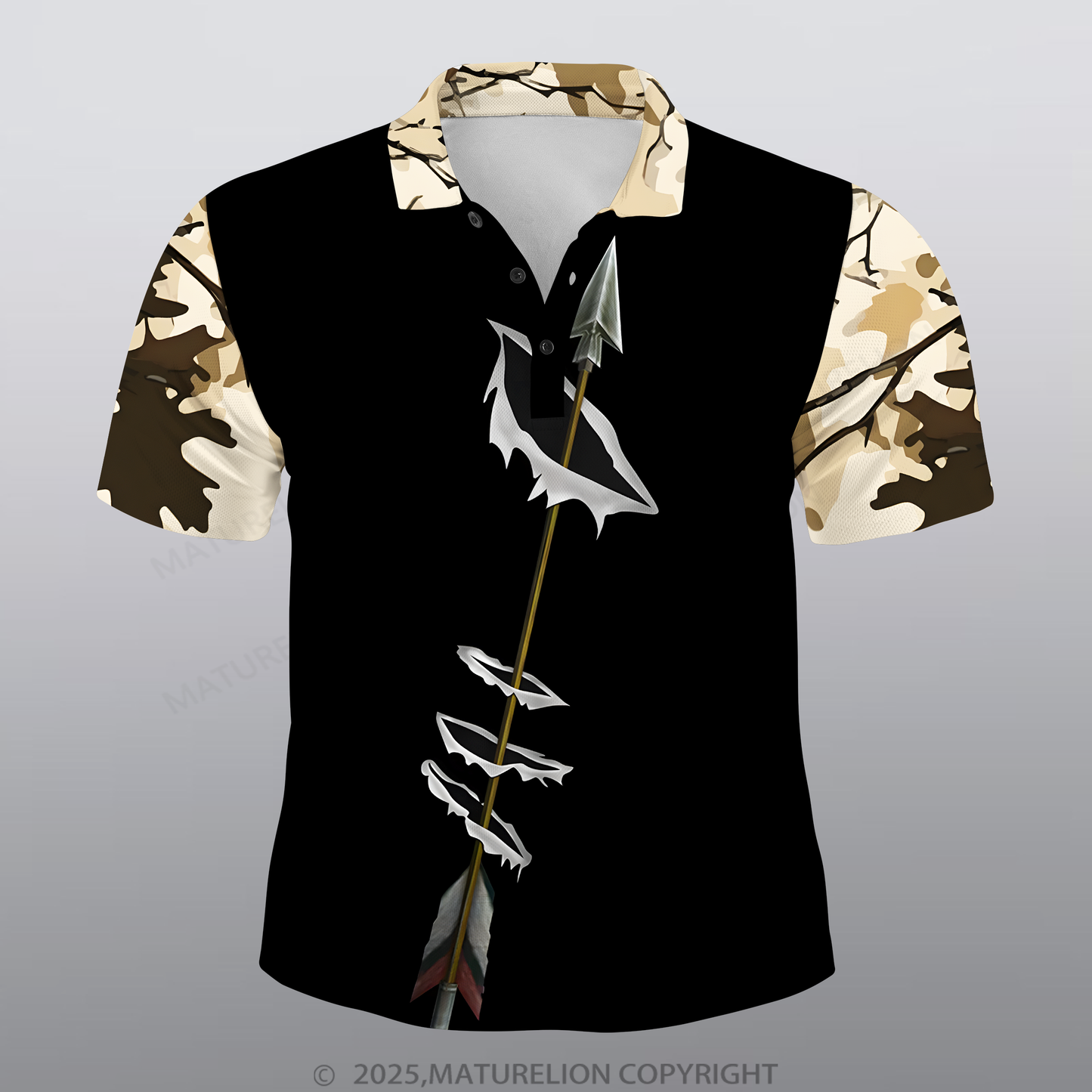 Maturelion Schießen Männer Voll-Print Polo Shirt