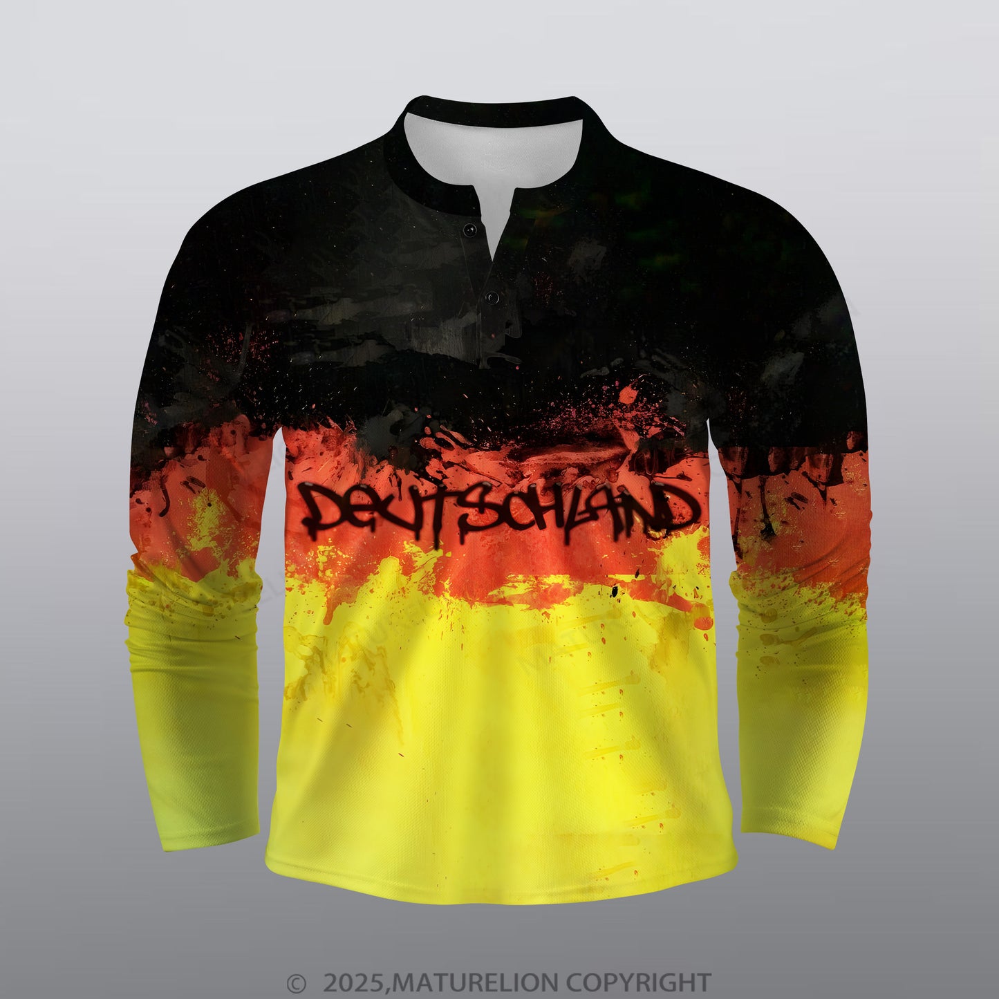 Maturelion Deutschland Männer Voll-Print Polo Shirt