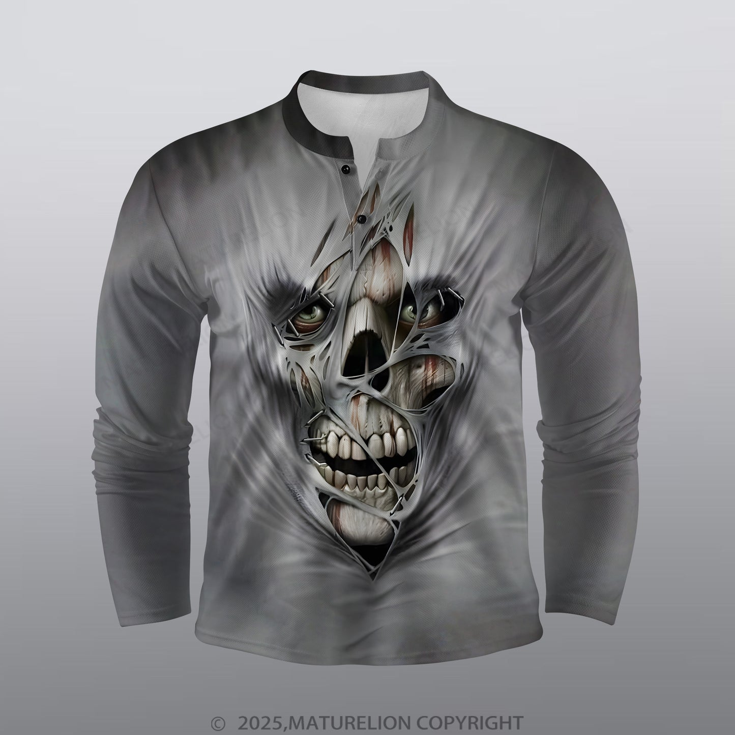 Maturelion Skeleton Männer Voll-Print Polo Shirt
