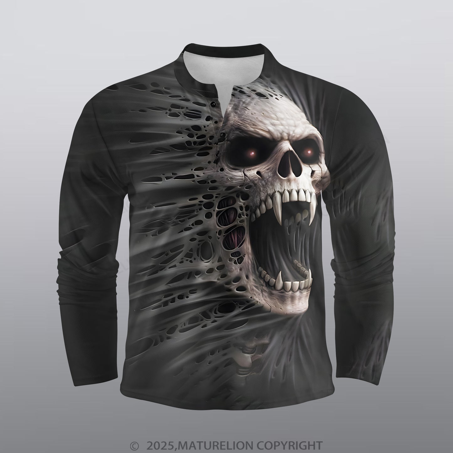 Maturelion Skeleton Männer Voll-Print Polo Shirt
