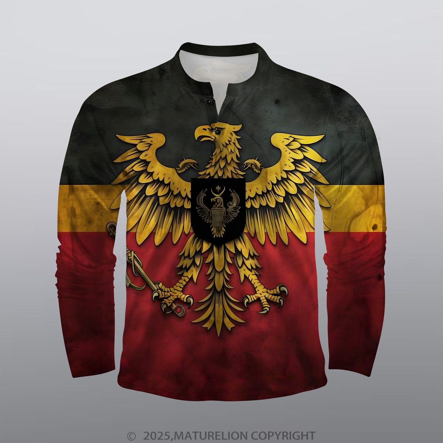 Maturelion Deutschland Männer Voll-Print Polo Shirt
