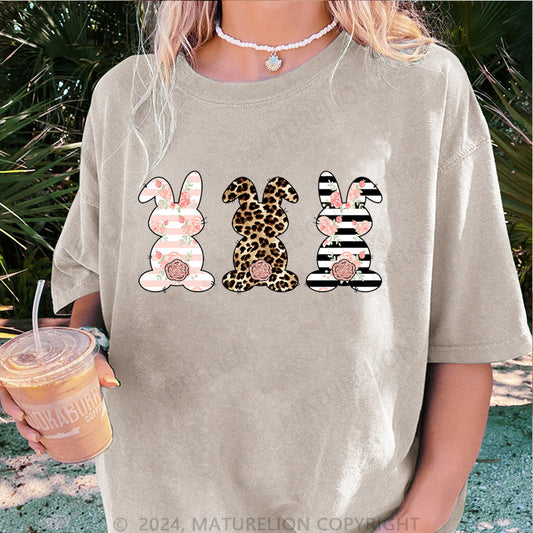 Maturelion Osterhasen und Frohe Ostern Damen Gewaschene Vintage T-Shirt