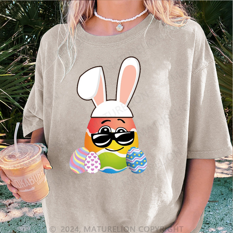 Maturelion Osterhase mit Brille Damen Gewaschene Vintage T-Shirt