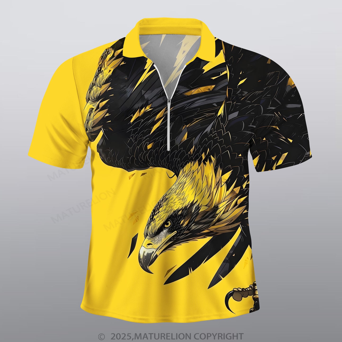 Maturelion Adler Männer Voll-Print Polo Shirt