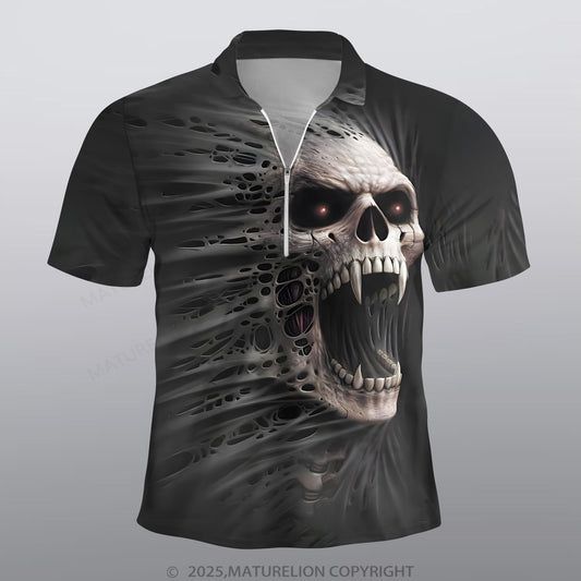 Maturelion Skeleton Männer Voll-Print Polo Shirt